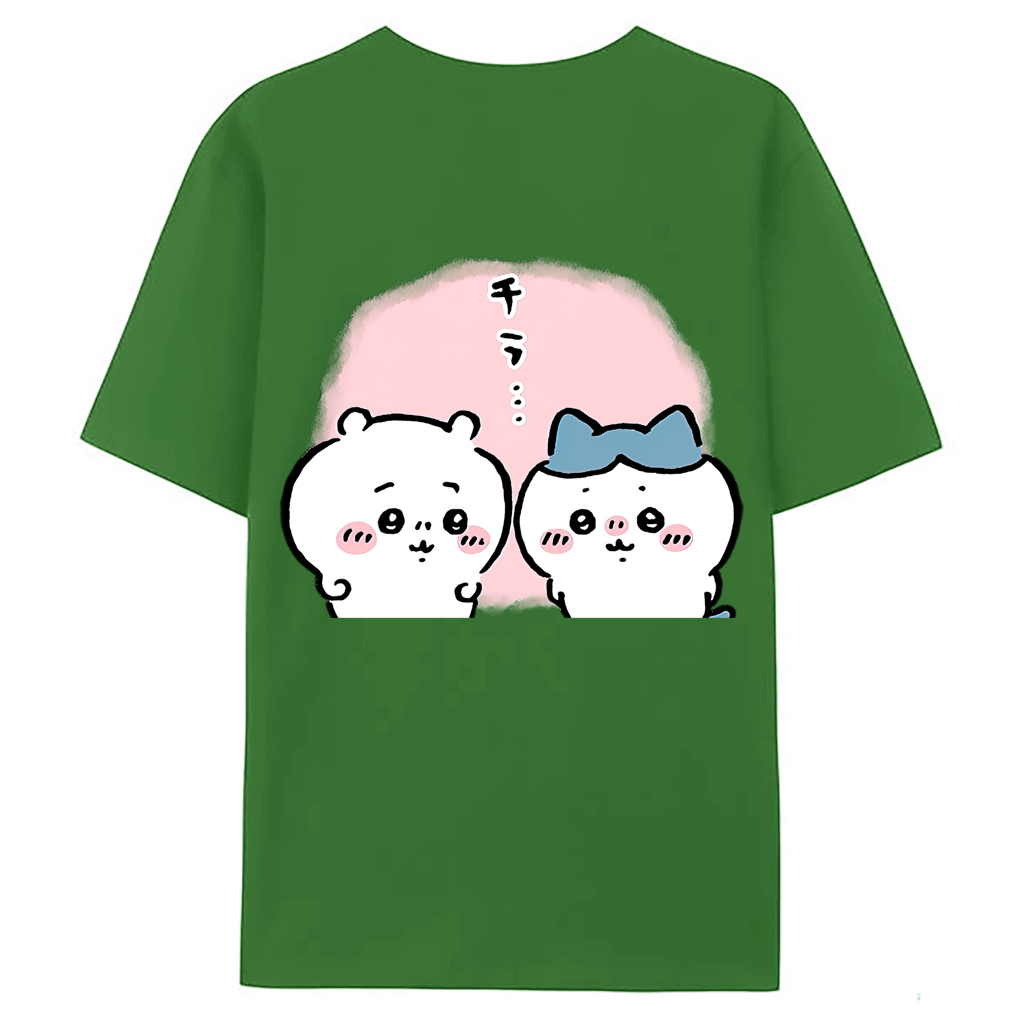 （画像用） ちいかわ ハチワレ Chii-kawa hachiware レディース半袖Tシャツ(バックプリント)